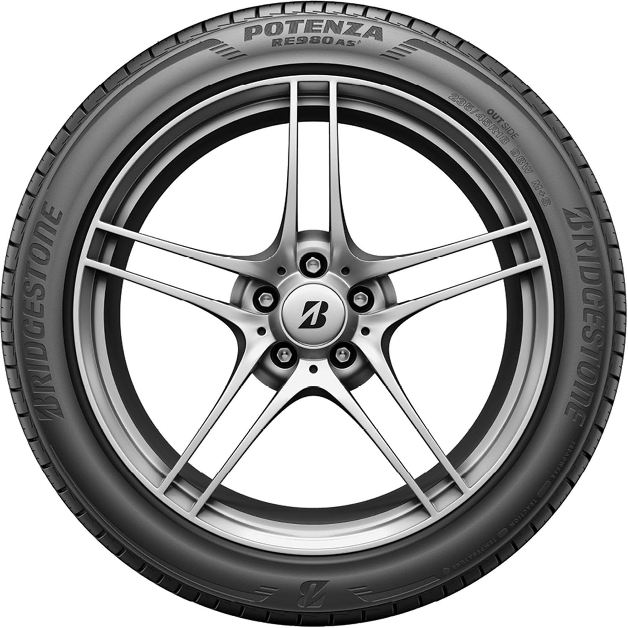 Bridgestone Potenza RE980AS+ Performance 215/55R17 94W Passenger Tire Bridgestone