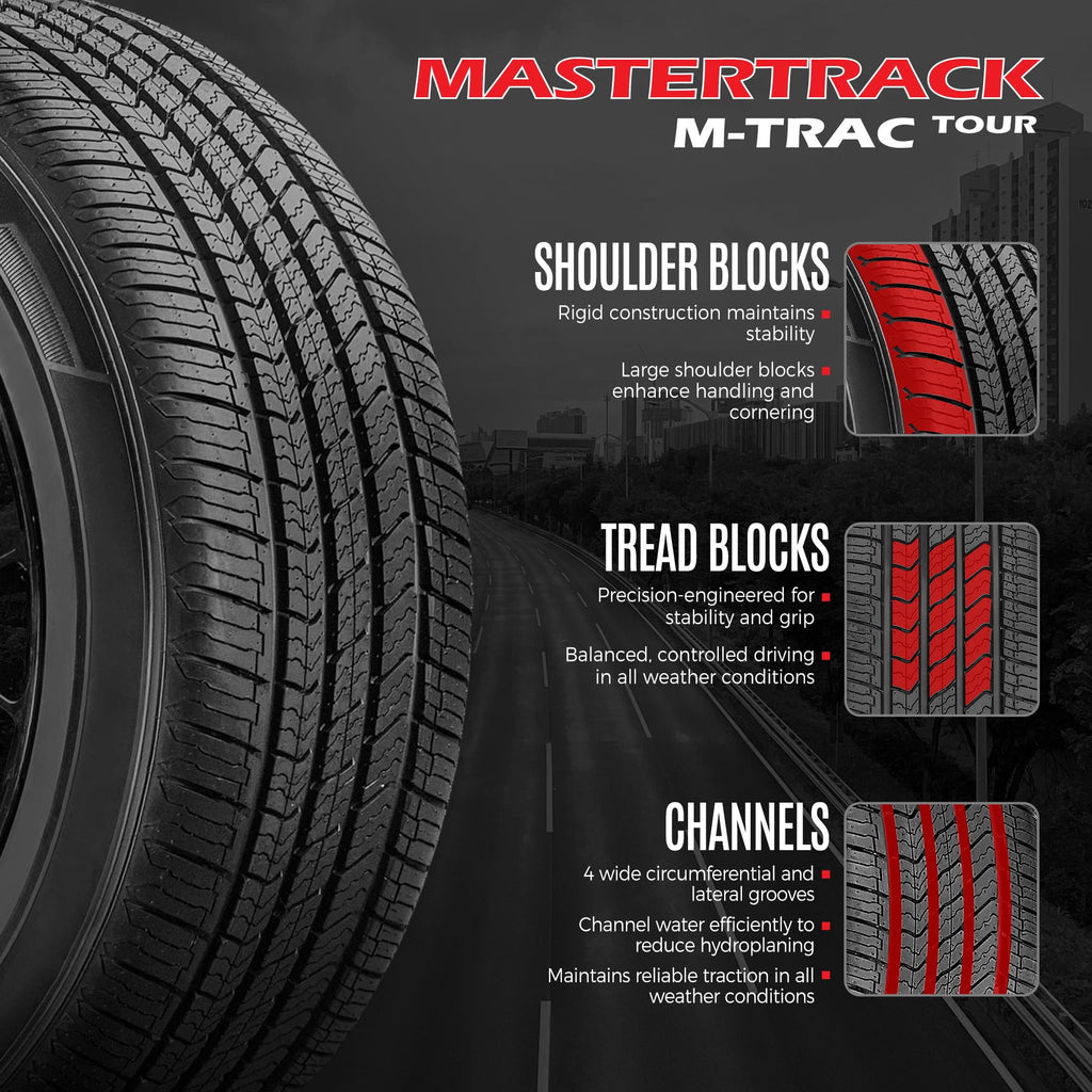 Mastertrack M-TRAC TOUR 215/55R17 94V All Season High Performance Passenger Tire 215/55/17 (Tire Only) Mastertrack
