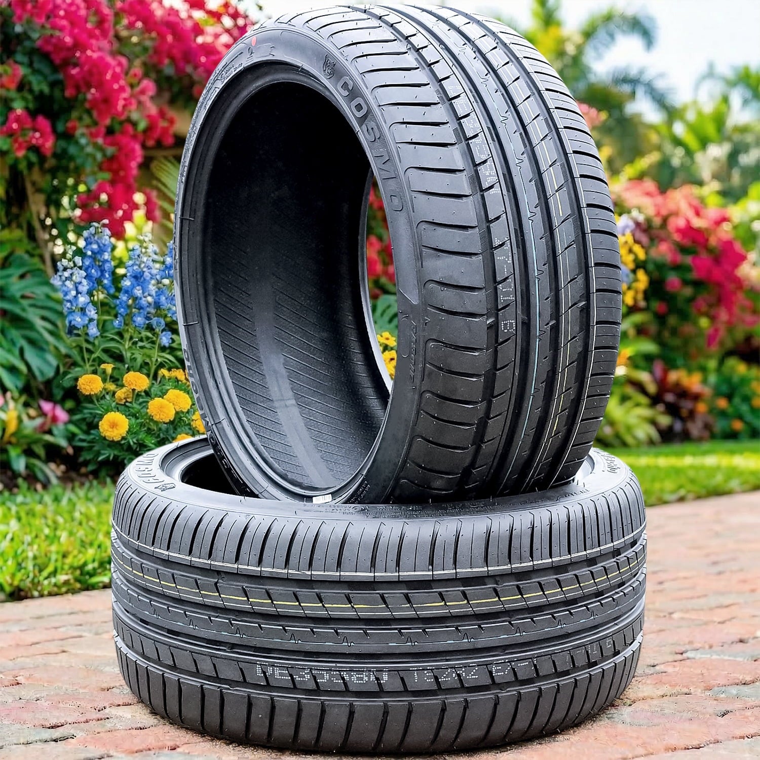 Pair of 2 (TWO) Cosmo MuchoMacho 255/35ZR18 255/35R18 94Y XL A/S High Performance Tires Fits: 2011 BMW 328i Base, 2016-19 Cadillac ATS V Cosmo