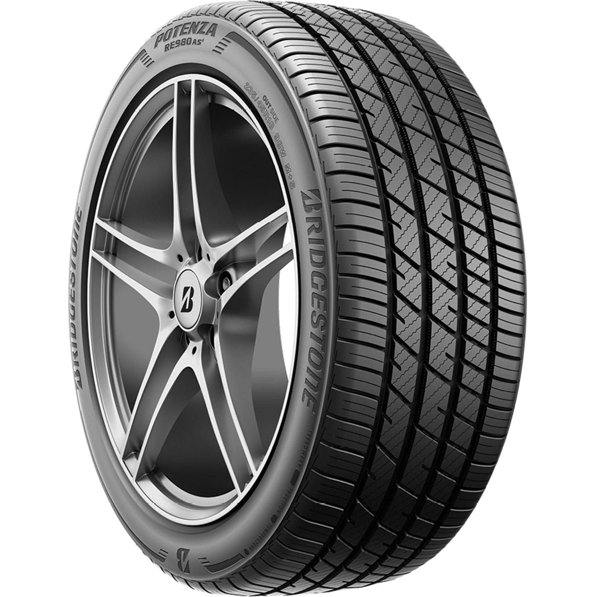 Bridgestone Potenza RE980AS+ Performance 225/45R19 96W XL Passenger Tire Bridgestone