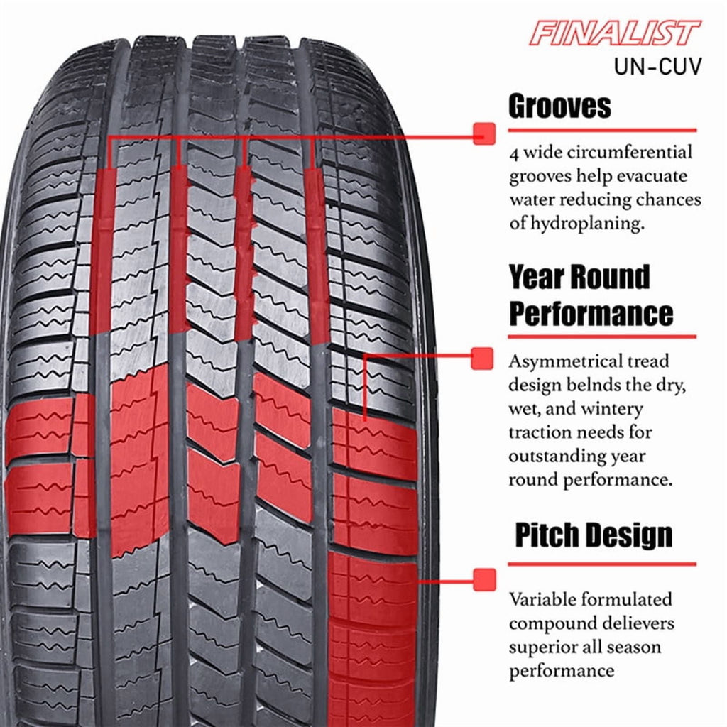 Finalist UN-CUV 255/50R20 105H All Season Crossover CUV SUV A/S High Performance Tire 255/50/20(Tire Only) Finalist