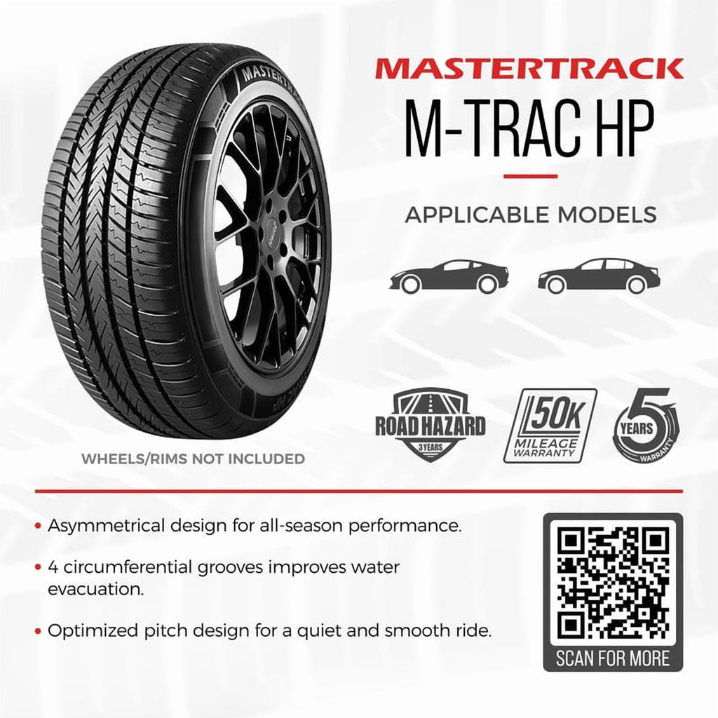 Mastertrack M-TRAC HP Performance 235/50R17 96V High Performance All Season Passenger Tire 235/50/17 (Tire Only) Mastertrack