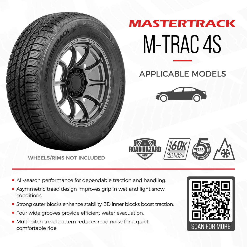 Mastertrack M-TRAC 4S All Weather Tour 195/60R15 92H XL Passenger Tires 195/60R/15 (Tire Only) Mastertrack