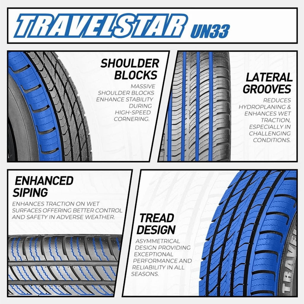 Travelstar UN33 235/50R18 97W High Performance All Season Passenger Tire 235/50/18(Tire Only) Travelstar