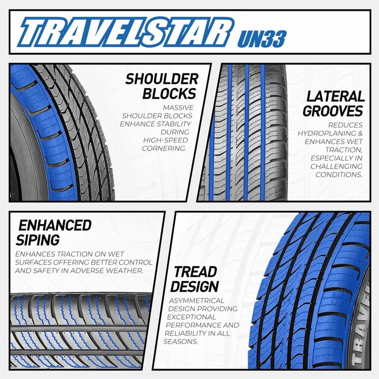 Travelstar UN33 235/50R18 97W High Performance All Season Passenger Tire 235/50/18(Tire Only) Travelstar